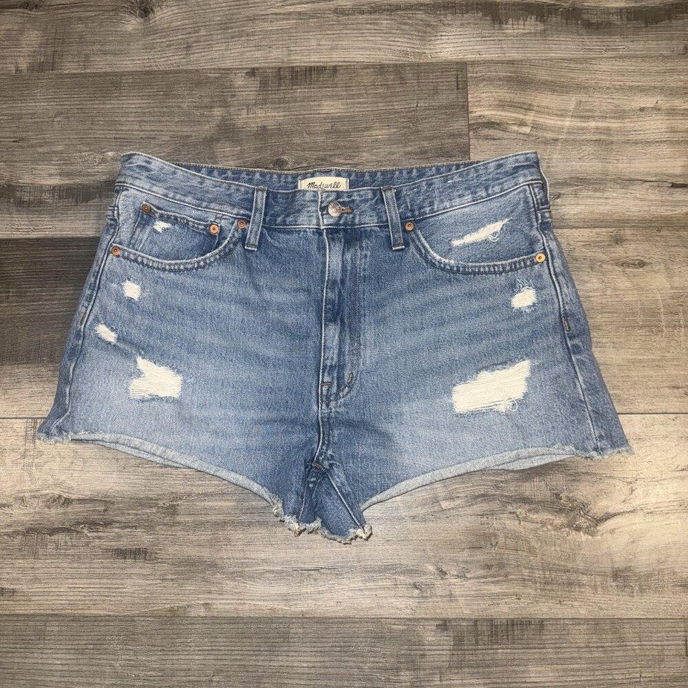 Madewell Relaxed Denim Shorts Size 30 Blue Jean Jorts Distressed Summer
